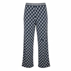 Michael Kors Navy and White Patterned Trousers